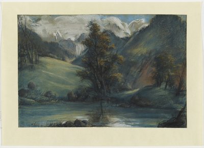 Vista del lago de Challes y Mont Blanc, 1807-1808 de Elisabeth Louise Vigee Lebrun